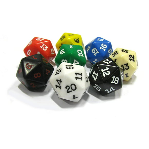 Dice D20 Twenty Sided 22mm Polyhedral Dices Number 1-20 for Table Board Games